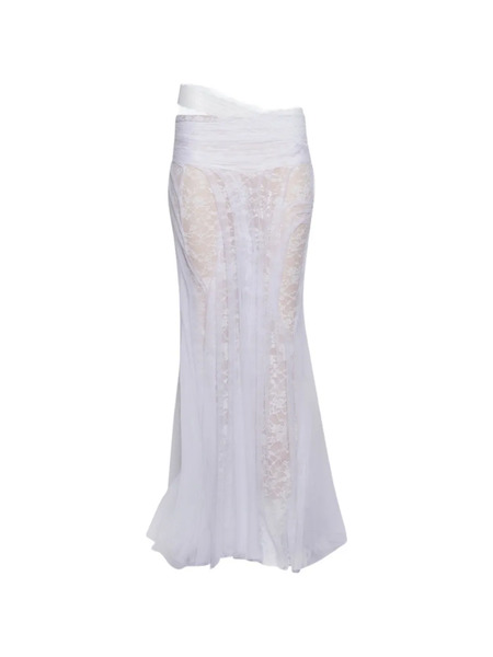  Di Petsa Ethereal Bloom Lace Maxi Skirt - White 
