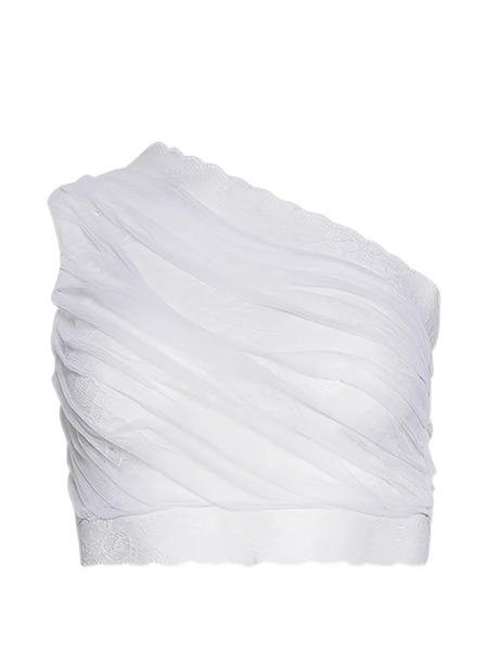  Di Petsa Lace-detail Crop Top - White 