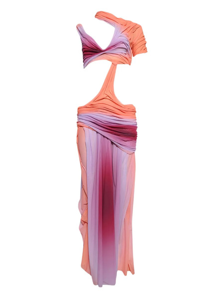  Di Petsa Wetlook Gradient Cut-out Dress - Pink 