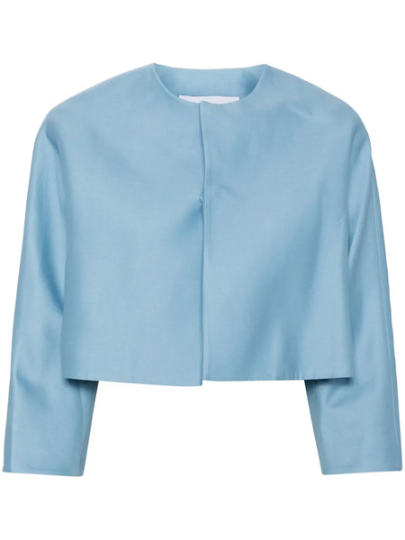  Dice Kayek Cropped Jacket - Blue 