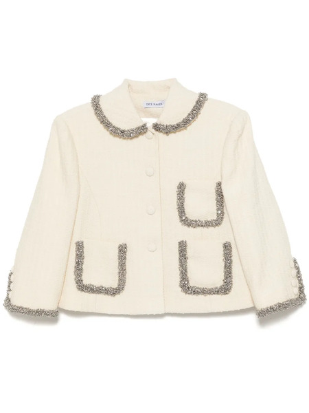 Dice Kayek Embellished Tweed Jacket - Neutrals 