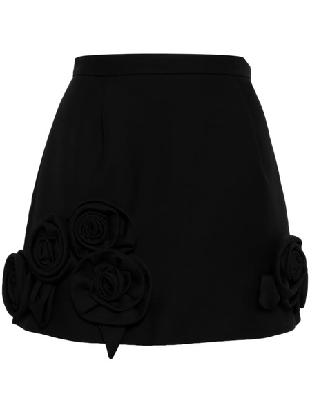  Dice Kayek Floral-appliquéd Miniskirt - Black 