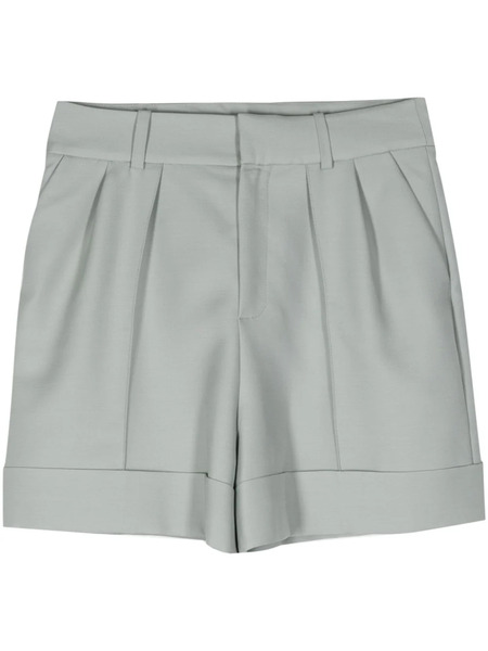  Dice Kayek High-rise Virgin Wool-blend Shorts - Green 