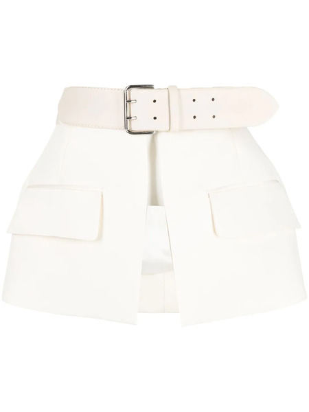  Dice Kayek High-waisted Peplum Belt Skirt - Neutrals 