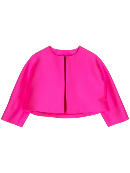  Dice Kayek Satin Cropped Jacket - Pink 