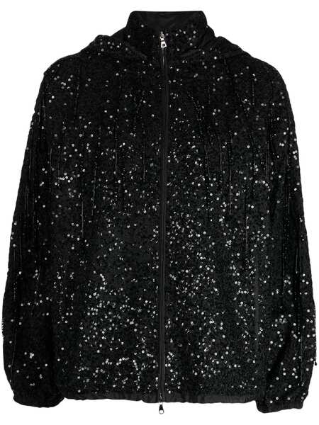 Dice Kayek Sequin-embellished Bomber Jacket - Black 