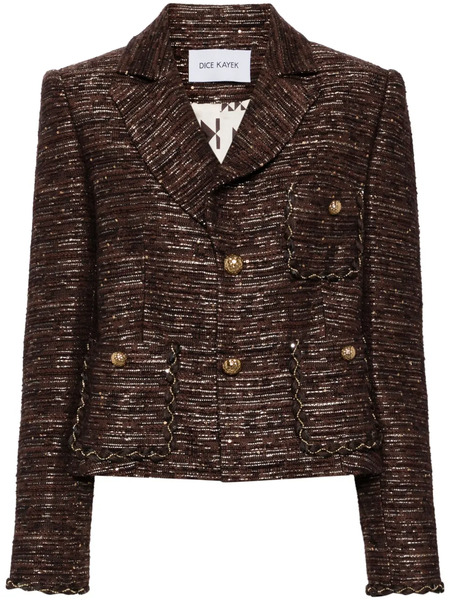  Dice Kayek Tweeded Blazer - Brown 