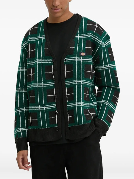  Dickies Plaid Cardigan - Black 