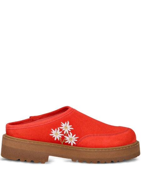  Diemme Maggiore Stella Alpina Embroidered Platform Mules - Orange 