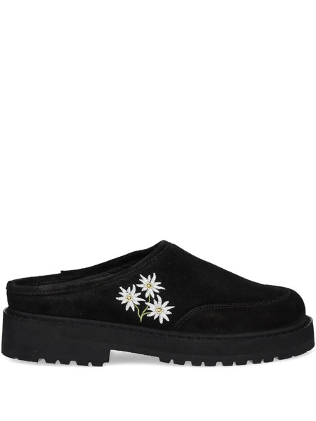  Diemme Maggiore Stella Embroidered Platform Mules - Black 