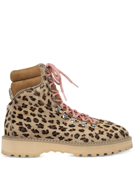  Diemme Monfumo Leopard-print Lace-up Combat Boots - Brown 