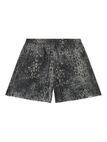  Diesel Animal-print Drawstring Swim Shorts - Grey 
