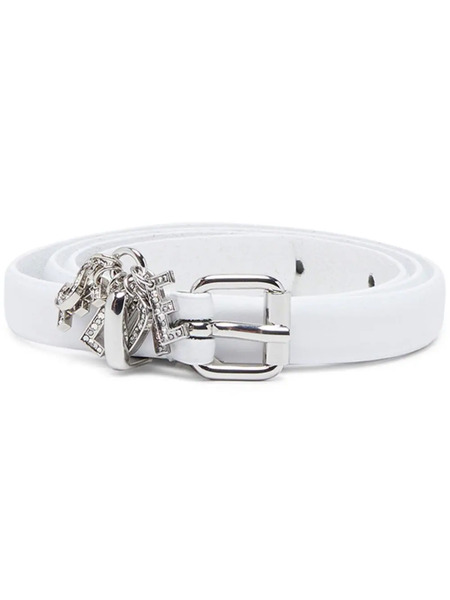  Diesel B-charm-loop Leather Belt - White 