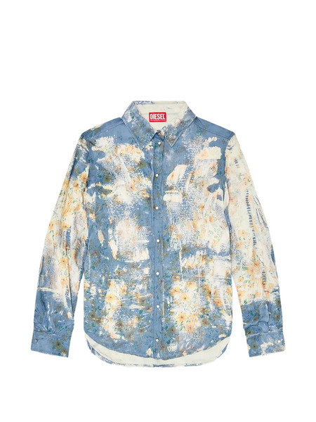  Diesel C-assy Floral-print Long-sleeve Shirt - Blue 