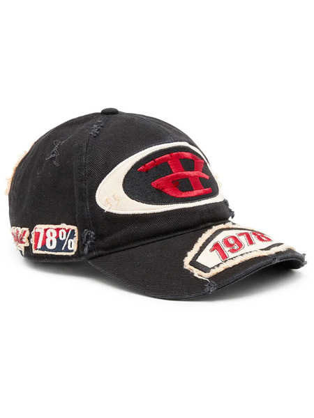  Diesel C-braff Distressed-effect Cap - Black 
