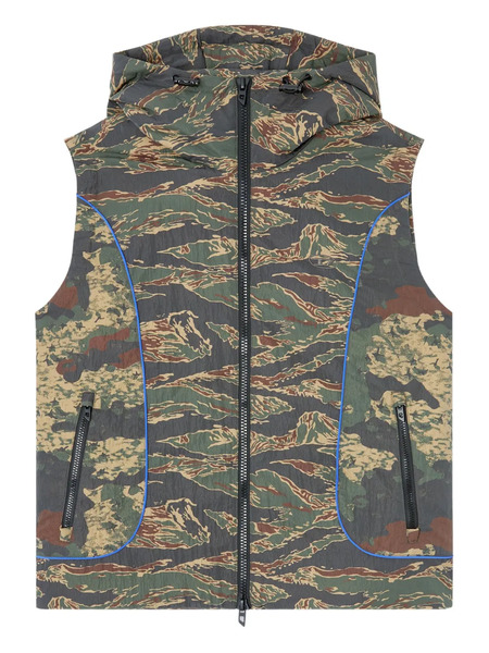  Diesel Camouflage-print Hooded Vest - Blue 