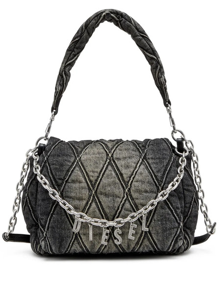  Diesel Charm-d M Denim Shoulder Bag - Black 