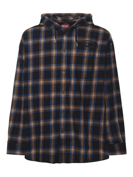  Diesel Check-pattern Hooded Jacket - Blue 