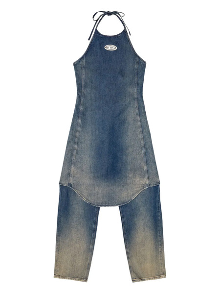  Diesel Cynthia Halter-neck Denim Jumpsuit - Blue 