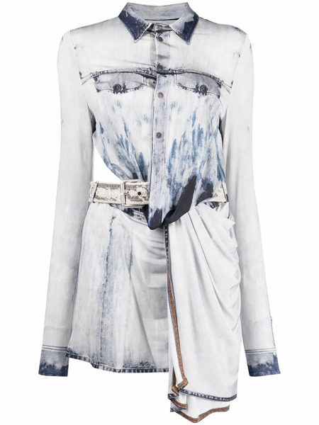  Diesel D-hanne Asymmetric Denim Dress - Blue 
