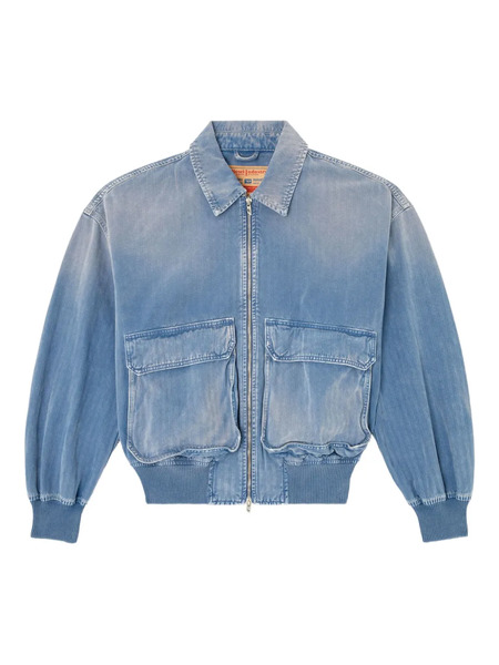  Diesel D-kurz Zip-front Denim Jacket - Blue 