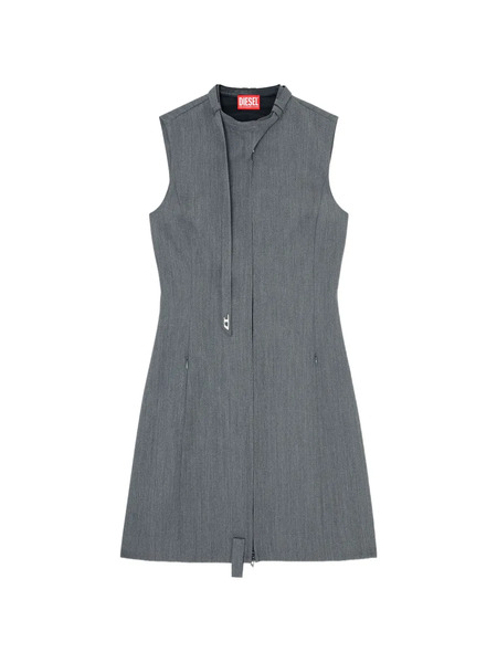  Diesel D-ruvan Sleeveless Zip Mini Dress - Grey 