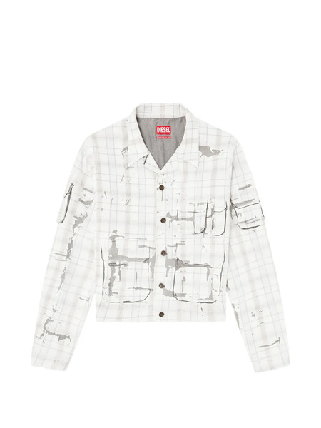  Diesel D-valen Check-pattern Shirt Jacket - White 