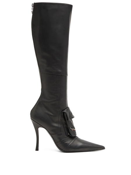  Diesel D-venus Pocket Leather Knee-high Boots - Brown 
