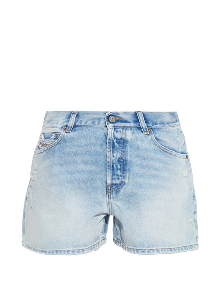  Diesel De-helios Ripped Denim Shorts - Blue 