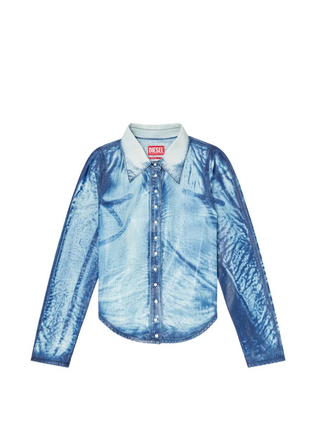  Diesel De-lyria-fsi Button-front Denim Shirt - Blue 