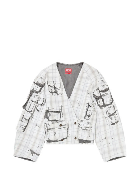  Diesel De-talbar-fsi Cropped Jacket - Grey 