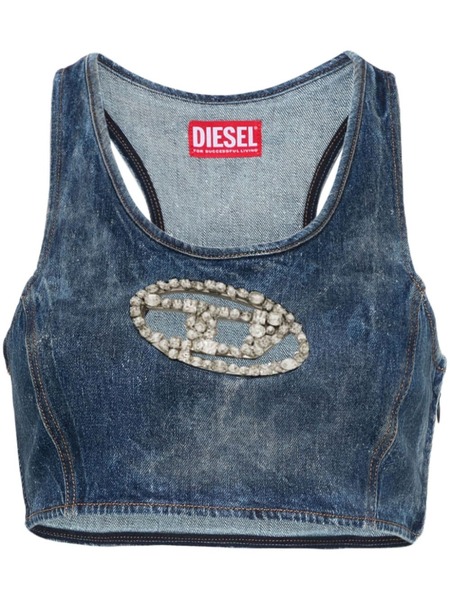  Diesel De-top-fsd Crystal-embellished Top - Blue 