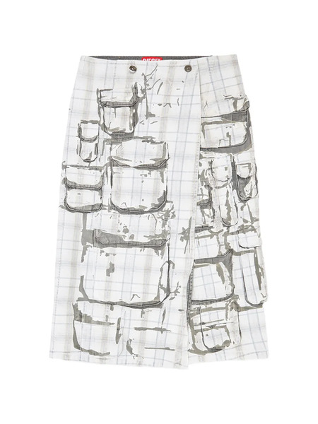  Diesel De-vorin-fsi1 Midi A-line Skirt - Grey 