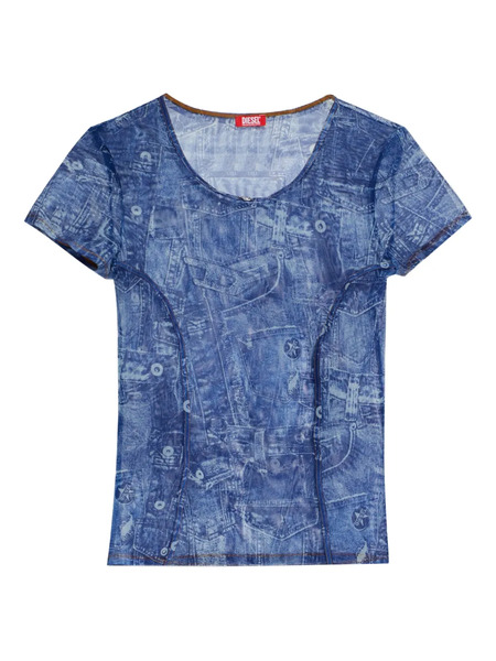  Diesel Denim Print T-shirt - Blue 