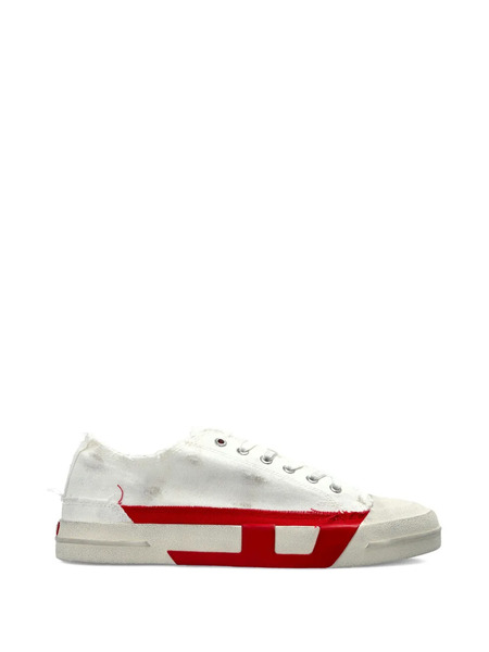 Diesel Distressed Stripe Sneakers - White 