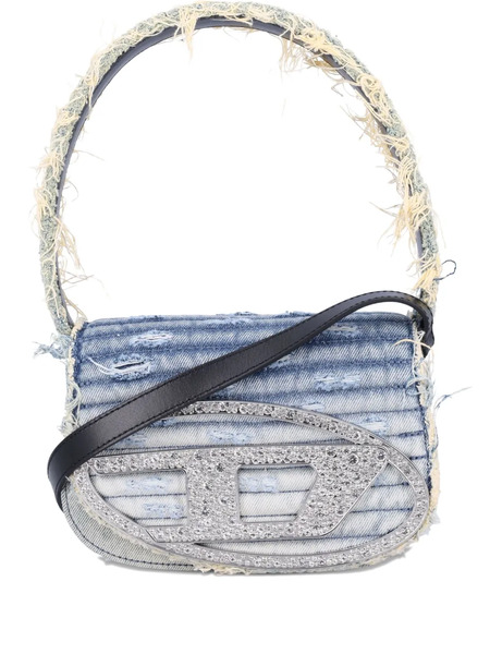  Diesel 1dr Crystal-embellished Denim Shoulder Bag - Blue 