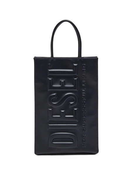  Diesel Dsl 3d M X Logo-embossed Tote Bag - Black 