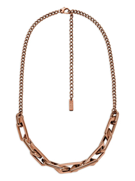  Diesel Dx1646200 Interlocking Logo Chain Necklace - Brown 
