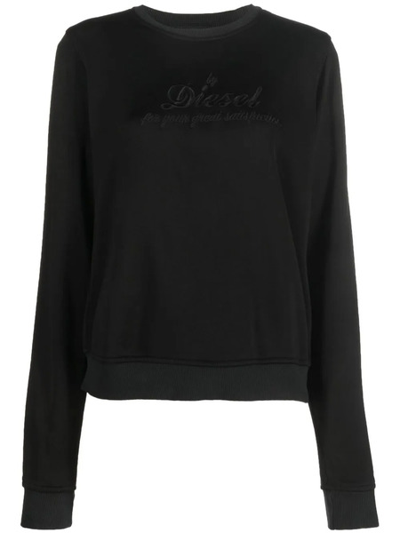  Diesel Embroidered-logo Crew Neck Sweatshirt - Black 
