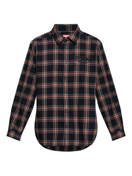  Diesel Embroidered Plaid Shirt - Black 