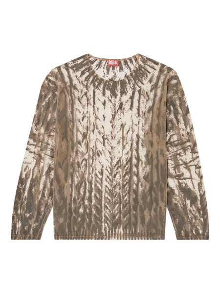  Diesel Flocked Tulle Long-sleeve Top - Neutrals 