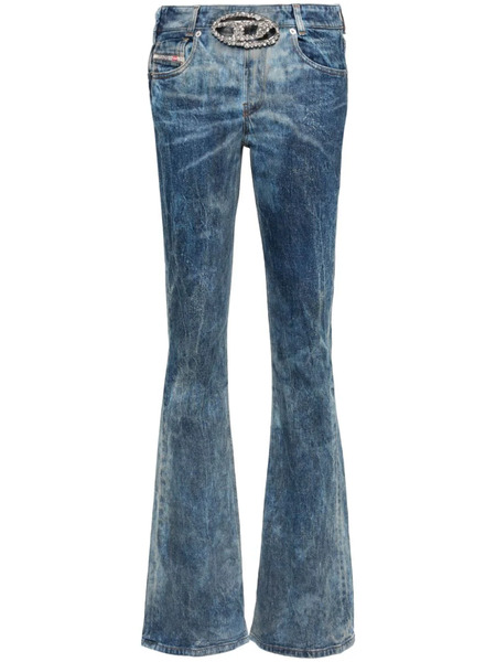  Diesel Gem-logo Buckle Flared Jeans - Blue 
