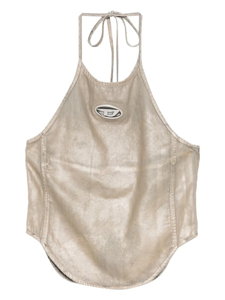  Diesel Halterneck Logo Top - Gold 
