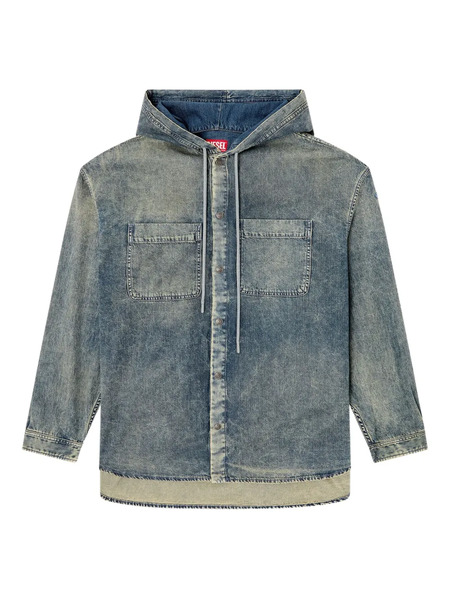  Diesel Hooded Denim Shirt - Blue 