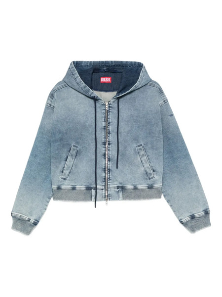  Diesel Hooded Zip-up Denim Jacket - Blue 