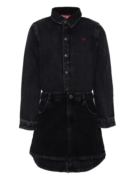  Diesel Kids Button-up Denim Dress - Black 