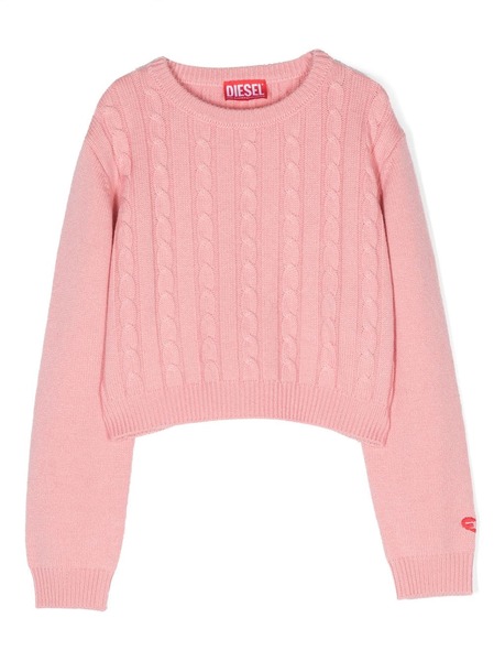  Diesel Kids Cable-knit Sweatshirt - Pink 