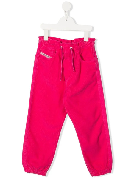  Diesel Kids Corduroy Drawstring-waist Trousers - Pink 
