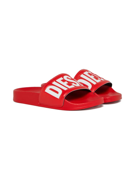  Diesel Kids Debossed-logo Slide - Red 
