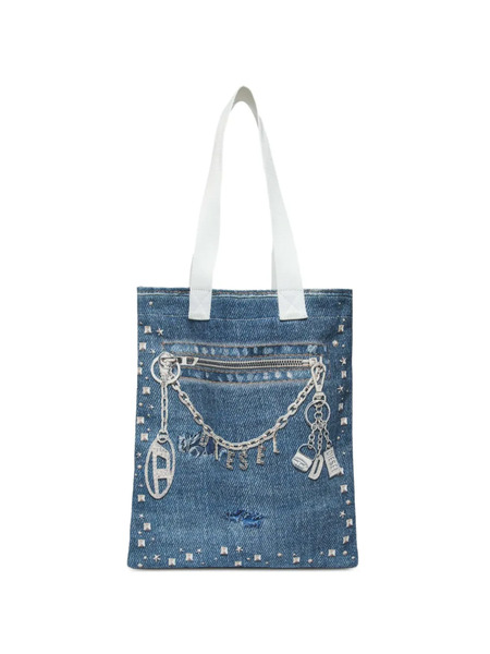  Diesel Kids Denim-efffect Tote Bag - Blue 